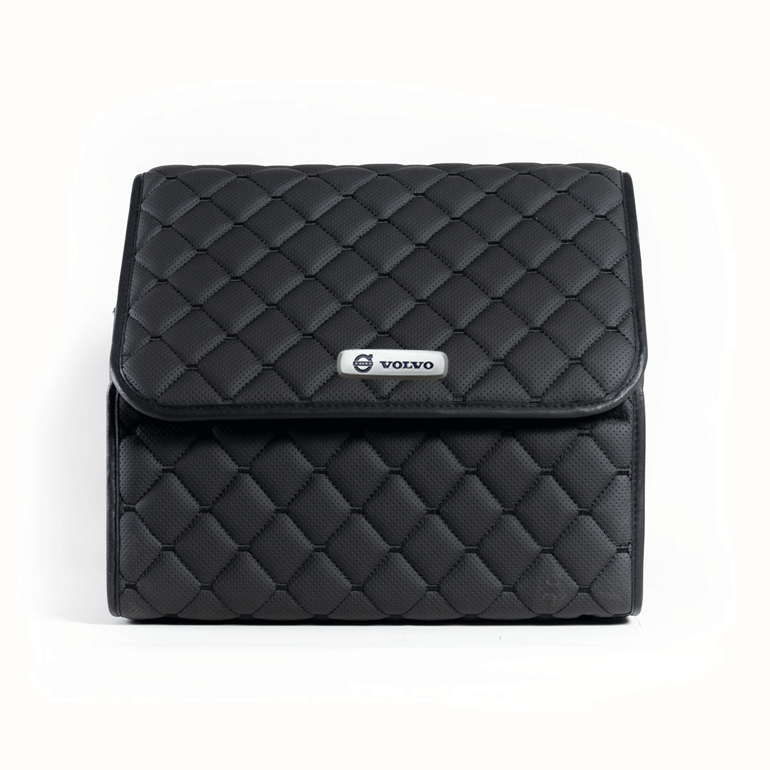 Сумка-органайзер с лого Volvo в багажник CarsBAG Экокожа 30x35x30 см Черный (acb-1036-5-30х35х30-12)