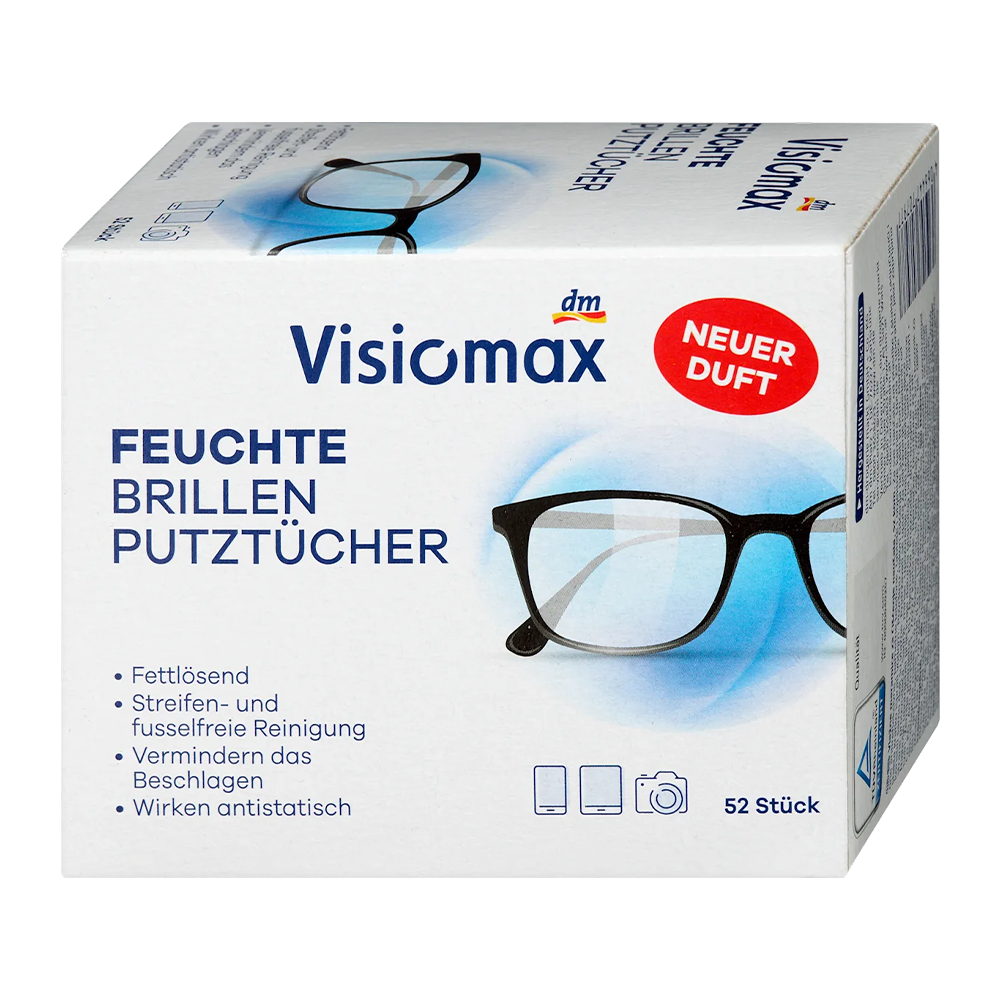 Влажные салфетки для очистки очков VISIOMAX Brillenputztücher 52 шт. (EPI-15102025-1462)