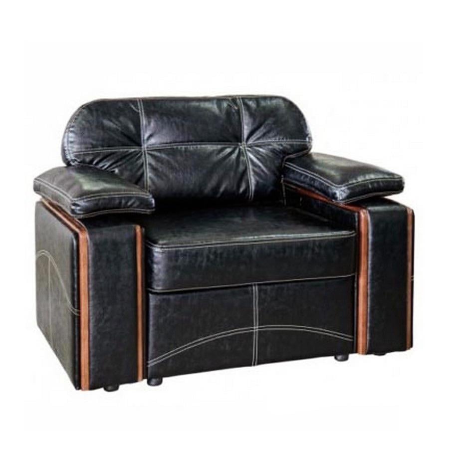 Кресло Мебель-Сервис Лексус ДСП Натуральное дерево/Ткань Диего Черный