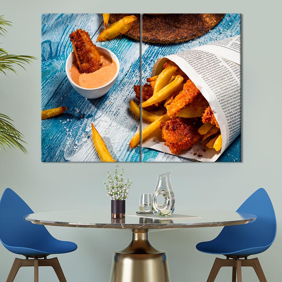 Настінний декор Рибна страва Фіш енд чіпс 71x51 см (A412-2)