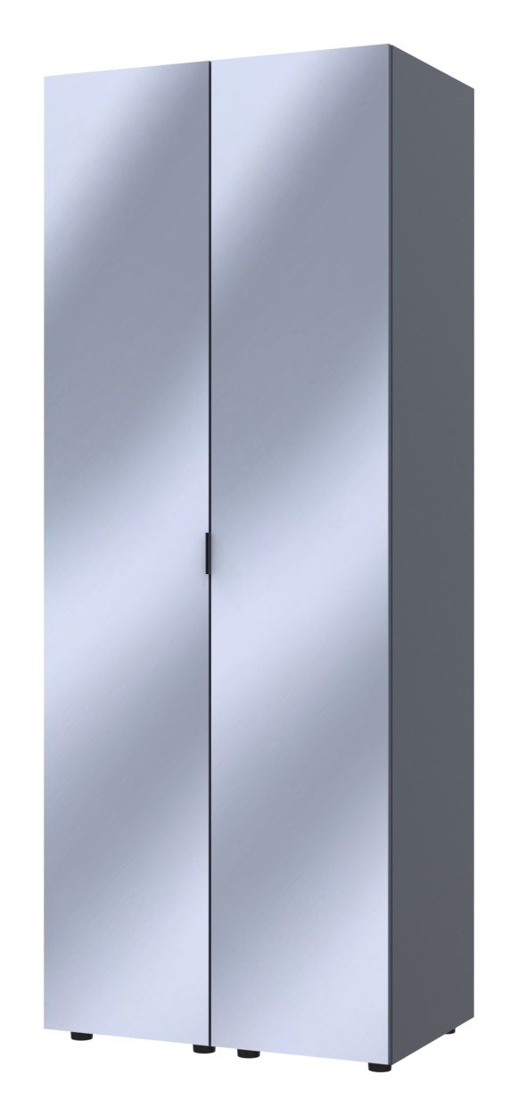 Шкаф для прихожей Doros Гелар 2 зеркала 78х49,5х203,4 см Графитовый (42002164)