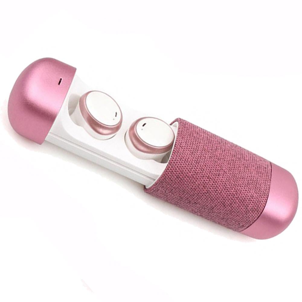 Беспроводные стерео наушники TWS 206 HiFi Bluetooth + бокс для переноски Розовый