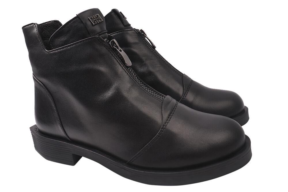 Ботинки женские Euromoda из кожи на низком ходу р. 39 Черный (447-20DHC)