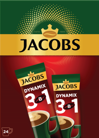 Кофейный напиток Jacobs 3в1 Dynamix 24 шт. по 12,3 г (23440236)