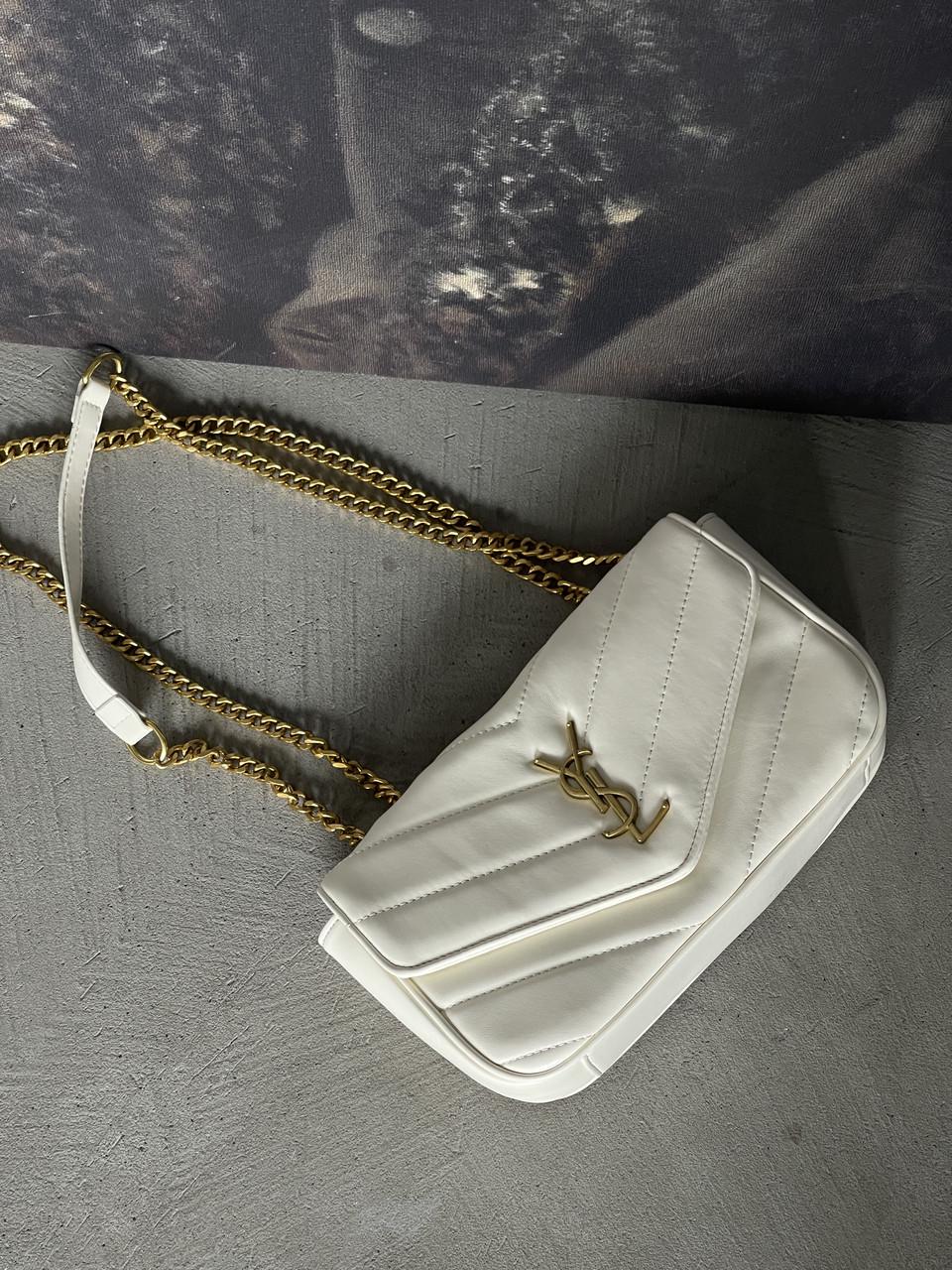 Сумка жіноча Yves Saint Laurent Loulou leather bag через плече Medium size Білий (2644185293) Сумка жіноча Yves Saint Laurent Loulou leather bag через плече Medium size Білий (2644185293)