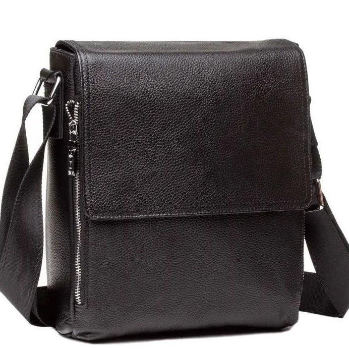 Сумка-барсетка Tiding Bag A525-12178A из натуральной кожи 22,5х26х6 см Черный