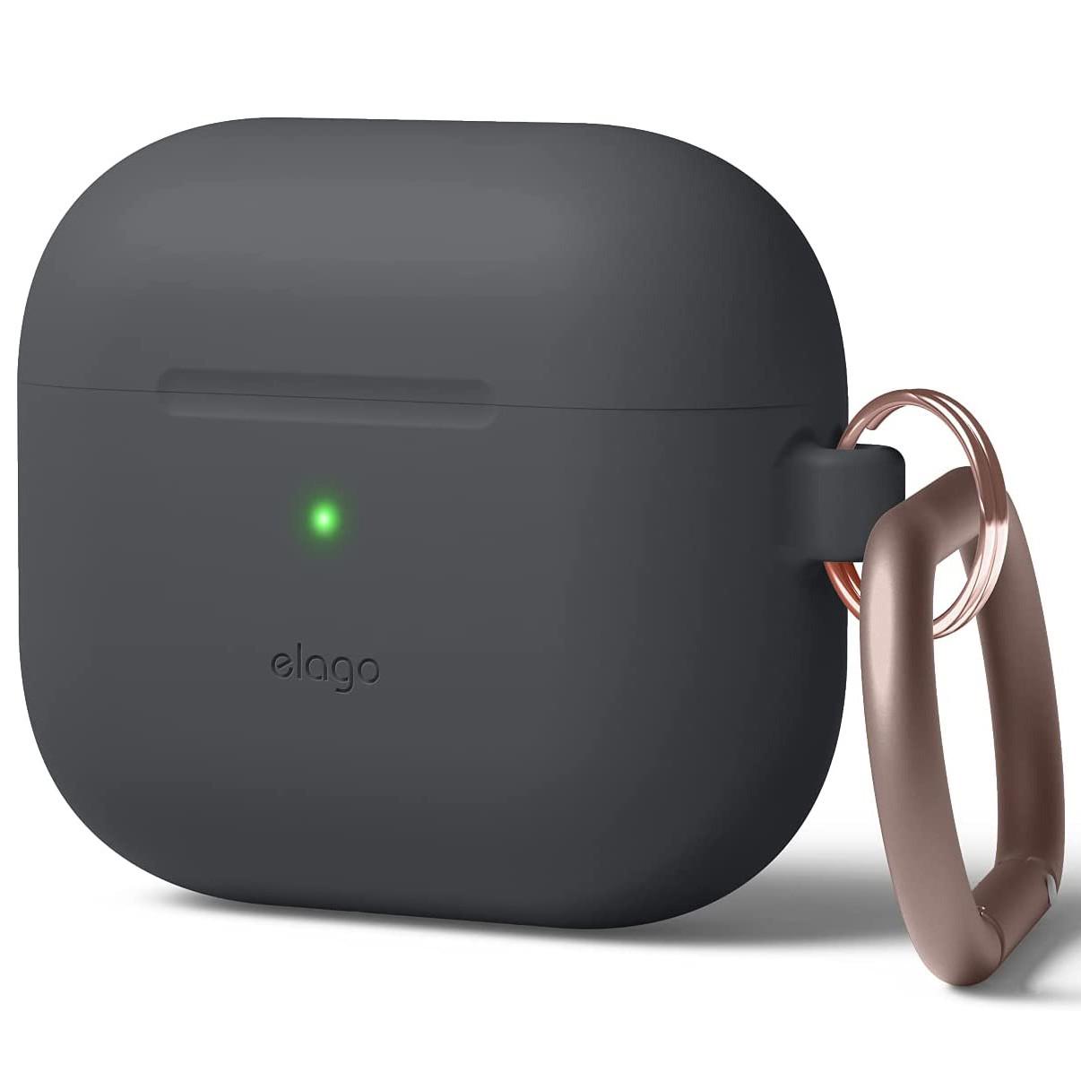 Чохол для навушників з карабіном Elago Hang Silicone Case for Airpods 3rd Gen, Dark Grey (EAP3HG-HANG-DGY)