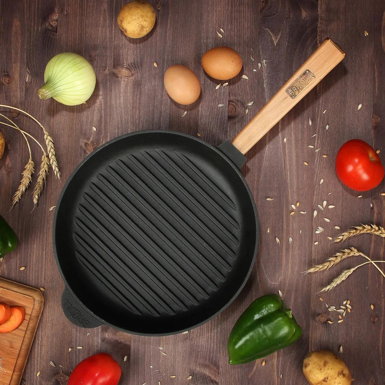 Сковорода-гриль чугунная Brizoll Optima 24 см (O2440G-P) - фото 5 Сковорода-гриль чугунная Brizoll Optima 24 см (O2440G-P) - фото 5