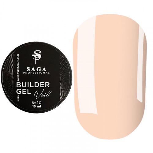 Гель для наращивания Saga Builder Veil Gel №10 15 мл Нежно-персиковый