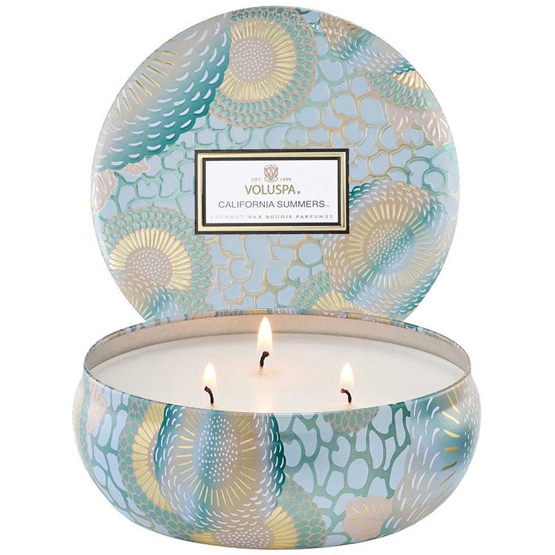 Свеча ароматическая Voluspa Japonica California Summers 340 г металлическая шкатулка (111006999)
