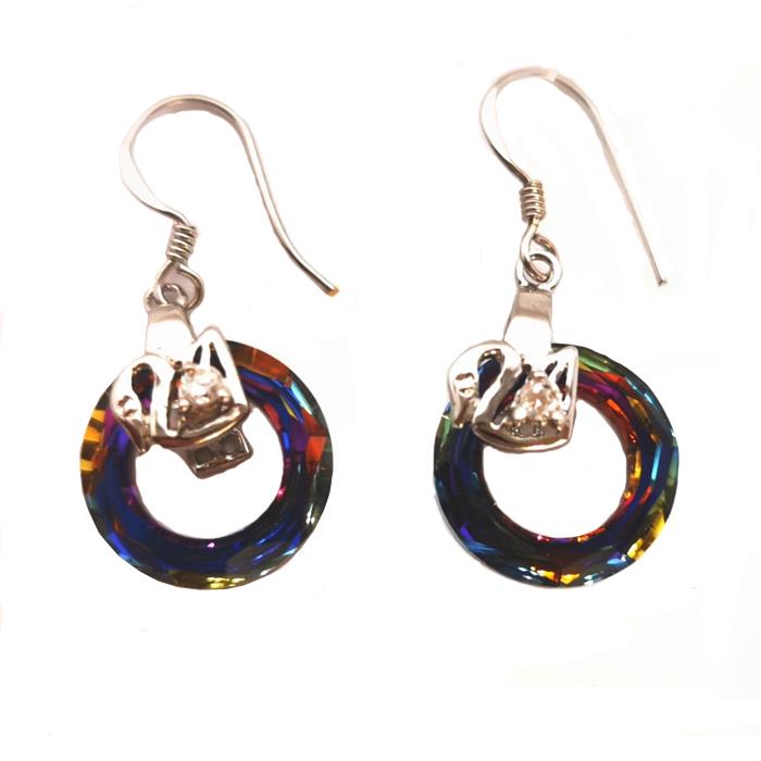 Серьги с кристаллами Сваровски Showfay 980291 Разноцветный