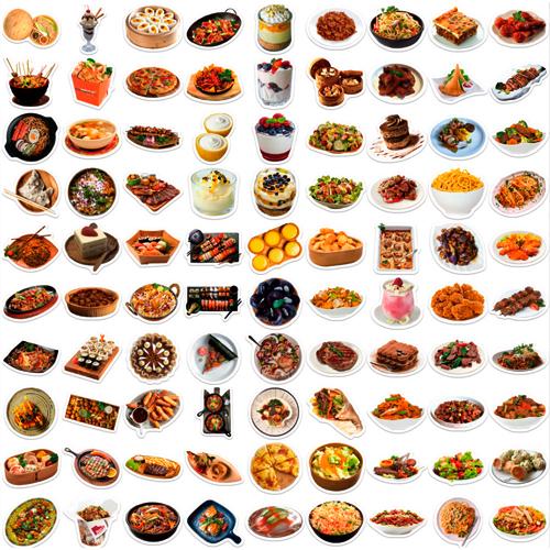 Набор наклеек Еда Food 90 шт. (3164)