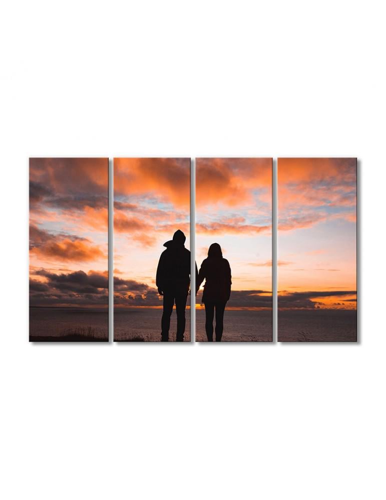Картина модульная Пара на закате 4 модуля 120x180 см