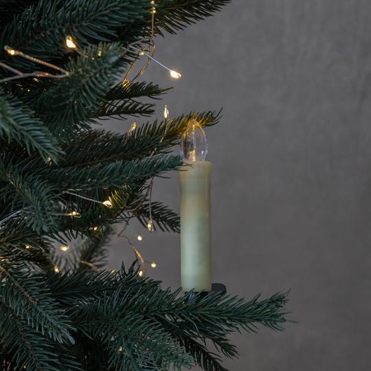 Набор светодиодных свечей на елку пластиковых LED с клипсами 10 шт. 2х11 см Айвори (150-81-9262-012)