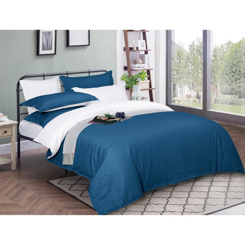 Комплект постельного белья MirSon 30-0019+30-0001 Fatima satin-stripe семейный 160х220 см (215783)