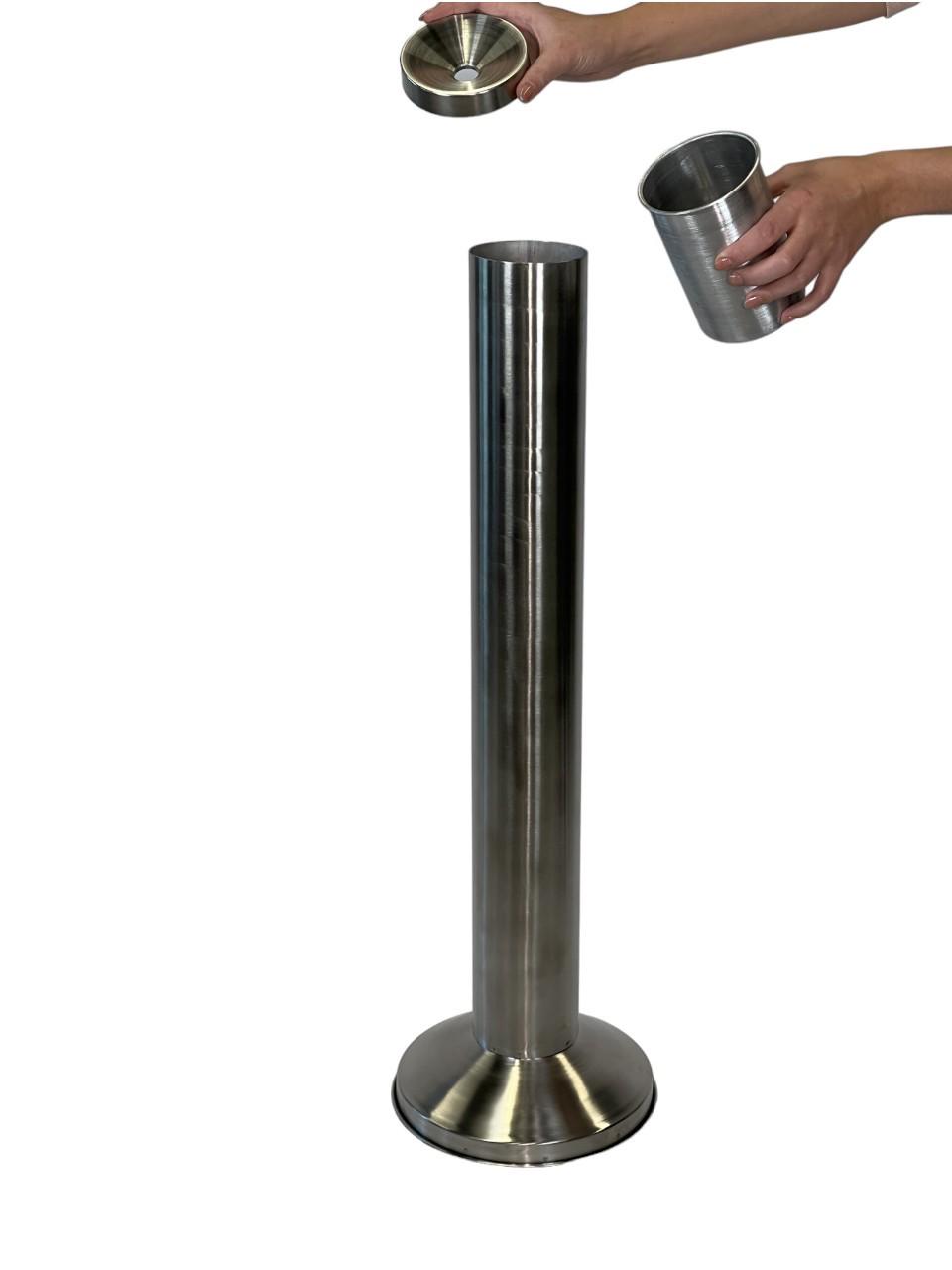 Попільничка-труба циліндрична з нержавіючої сталі d 110 мм h 83 см (4418.1182S.304.00) - фото 2 Попільничка-труба циліндрична з нержавіючої сталі d 110 мм h 83 см (4418.1182S.304.00) - фото 2