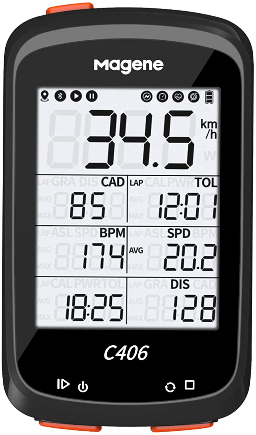 Велосипедний комп'ютер Magene C406 c GPS підтримка Strava/датчиків каденса/пульсу/потужності підсвічування Чорно-червоний