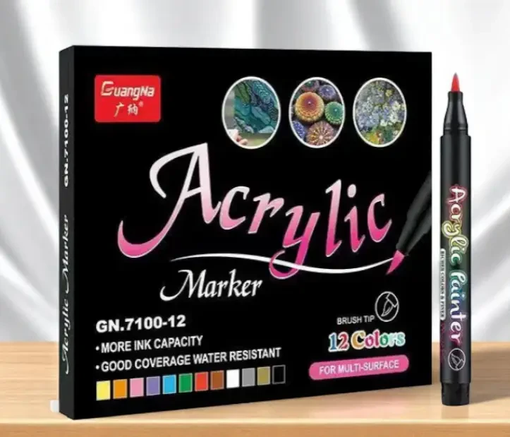 Набор акриловых маркеров GuangNa GN.7100 12 цветов (am12)