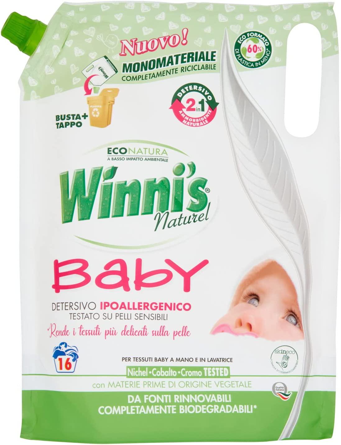 Гель гіпоалергенний + ополіскувач Winni's Lavatrice Baby 2в1 для прання дитячого одягу 800 мл (11011397)