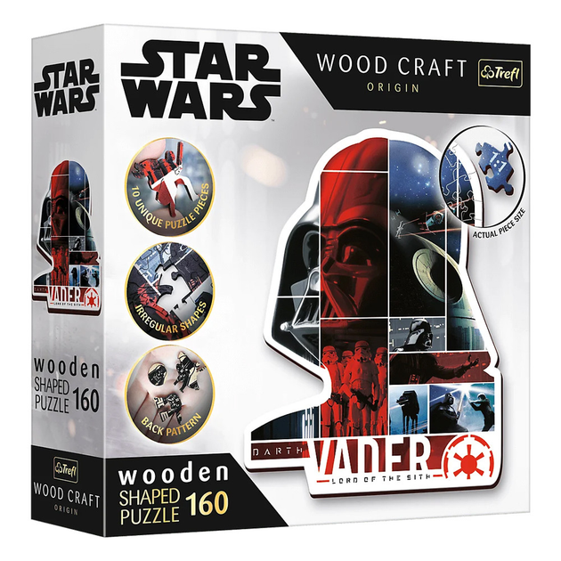 Пазлы фигурные из дерева Trefl Звездные войны Дарт Вейдер 160 эл. (5900511201901)