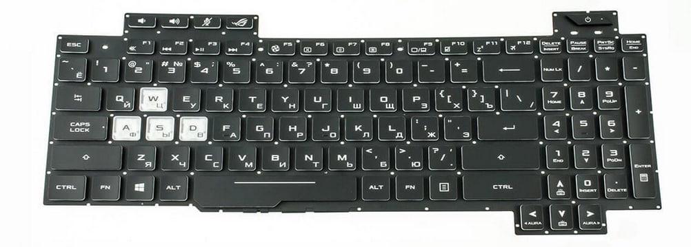 Клавіатура для ноутбука Asus GL704 GL704GW з підсвічуванням клавіш матова (0KNR0-6618RU00)