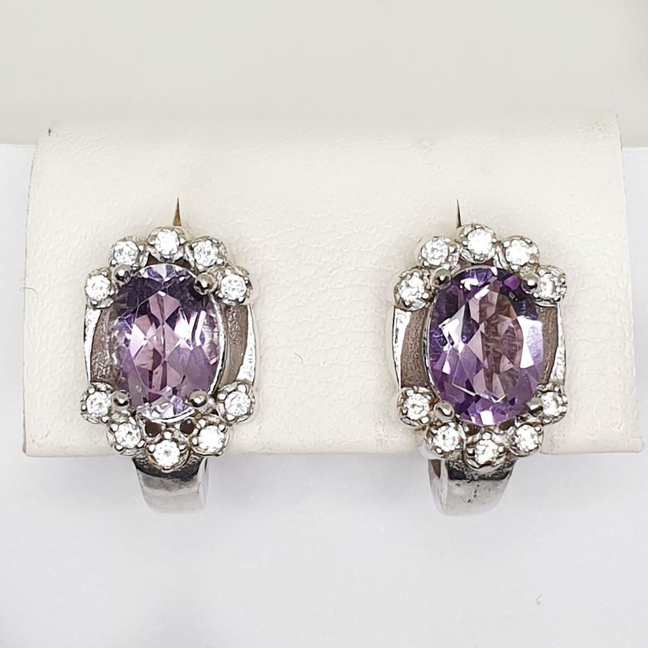 Серьги серебряные с аметистом 4,6 г (1420764832)
