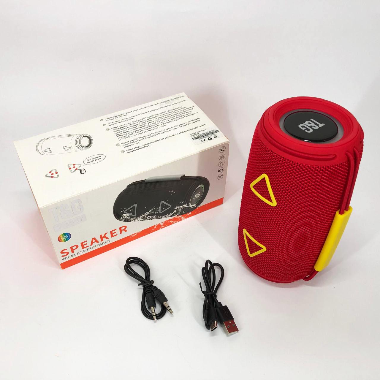 Колонка Bluetooth TG657 з RGB підсвічуванням 1500 mAh Червоний - фото 9
