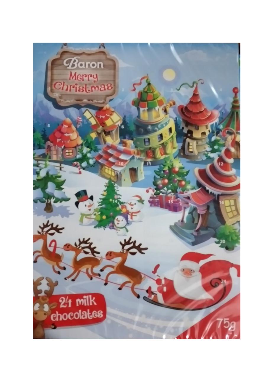 Новорічний адвент календар Baron шоколадний (АК-04)