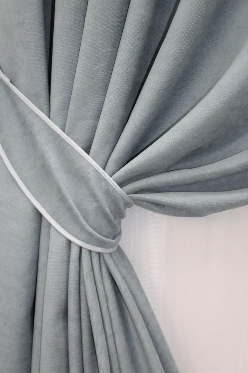 Комплект штор SPARTA микровелюр 1,5х2,7 м 2 шт. Серо-голубой - фото 2 Комплект штор SPARTA микровелюр 1,5х2,7 м 2 шт. Серо-голубой - фото 2