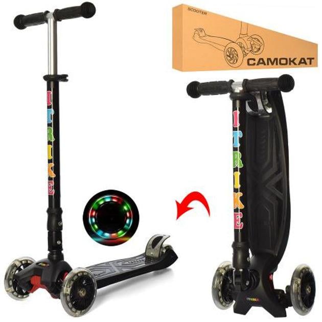 Самокат детский трехколесный складной iTrike JR 3-003-1-B Черный - фото 2 Самокат детский трехколесный складной iTrike JR 3-003-1-B Черный - фото 2