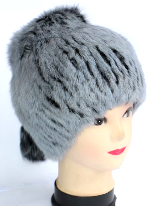 Шапка женская натуральная меховая Серый (28264)