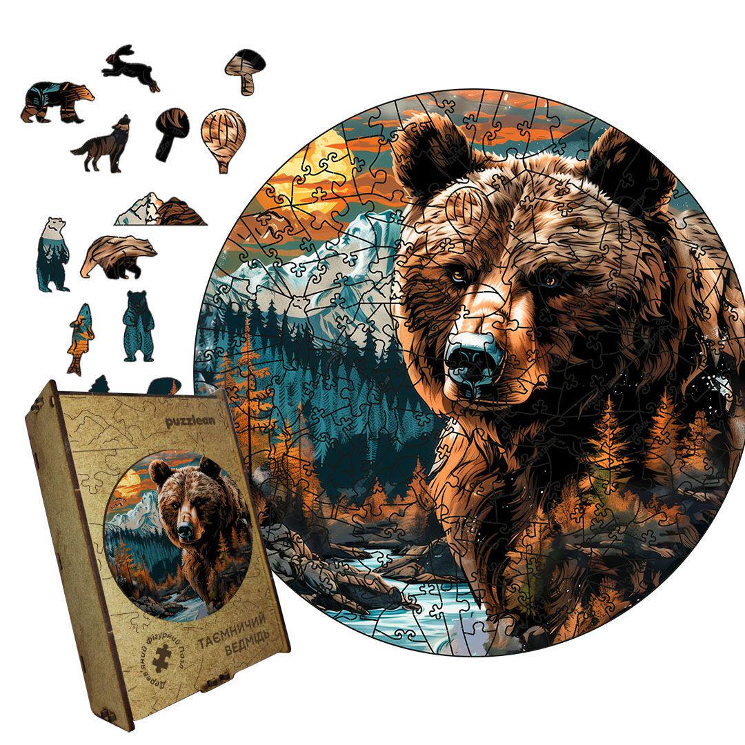 Пазл дерев'яний таємничий ведмідь А5 35 ел.