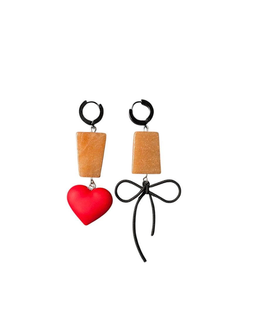 Сережки серце й бантик жіночі SMART JEWELRY мульти One size