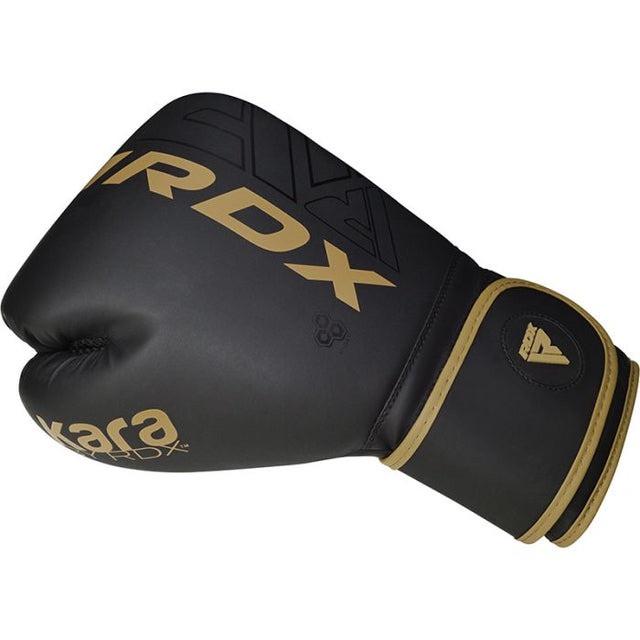 Перчатки боксерские RDX F6 Kara Matte 10 унций капа в комплекте Golden - фото 6