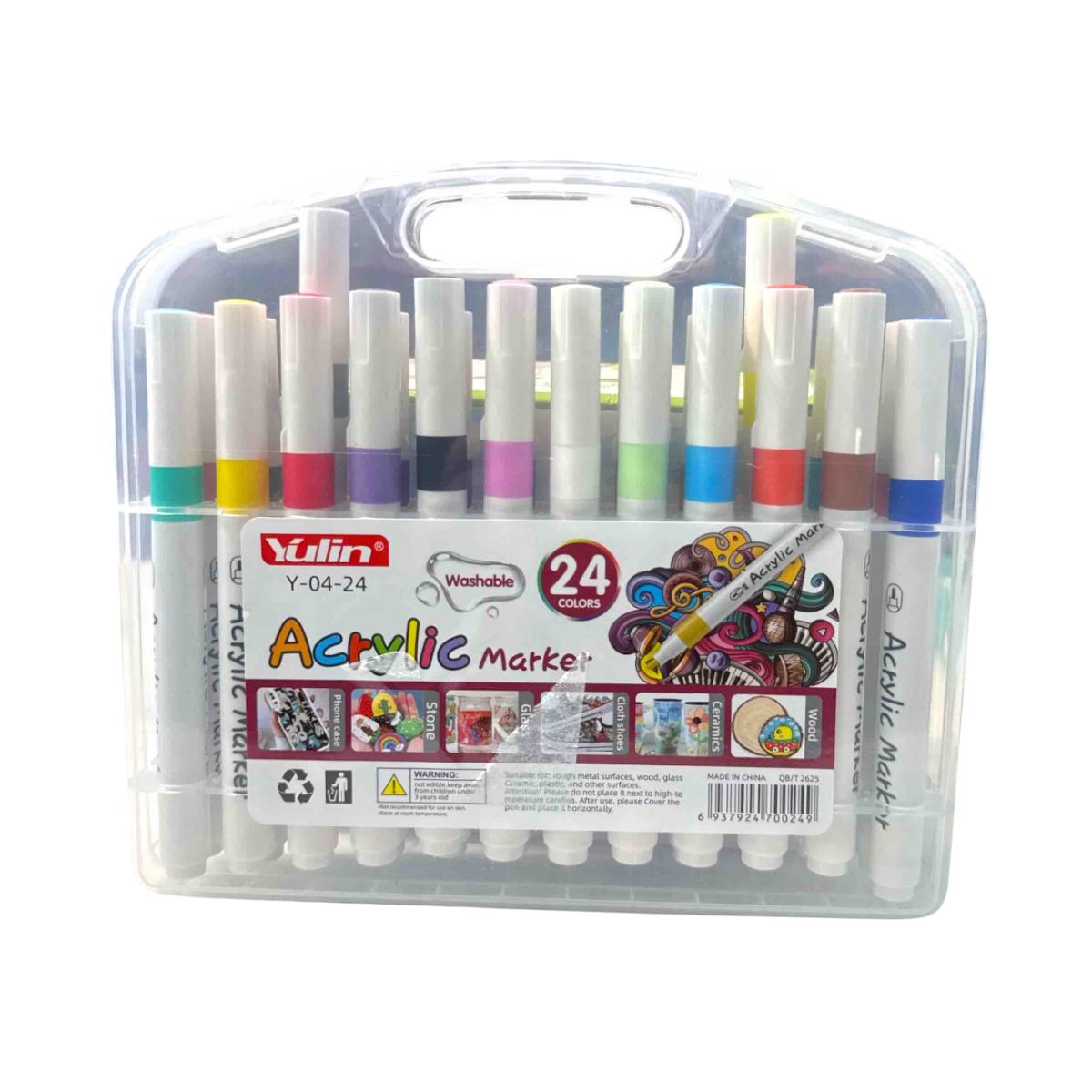 Набор акриловых маркеров Yulin Acrylic Marker 24 шт. (Y-04-24)
