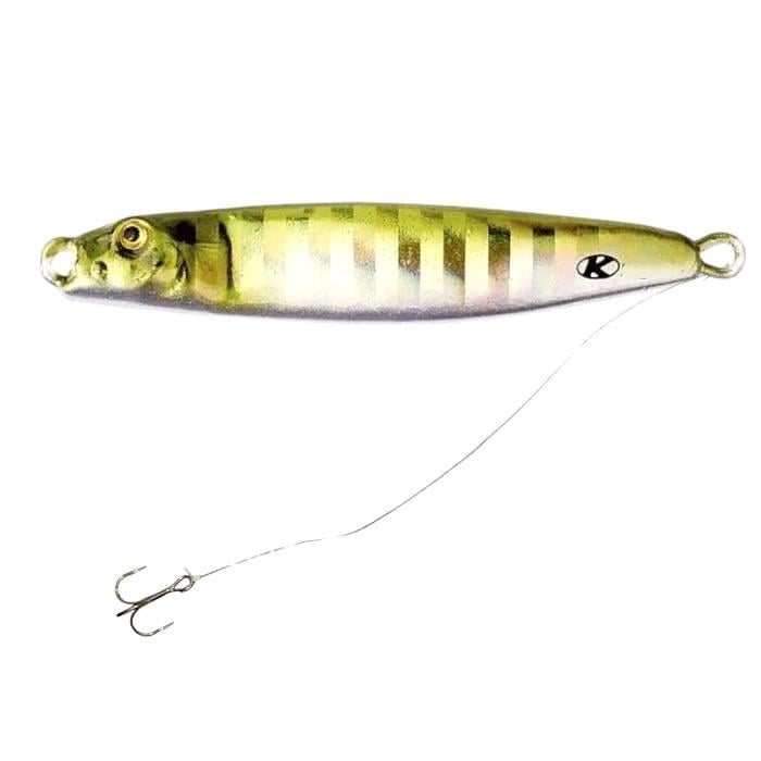 Пилькер Kalipso Atherina 313 с поводком и тройником для ловли саргана/ставриды/жере 10 г Желто-серебристый (12564752)