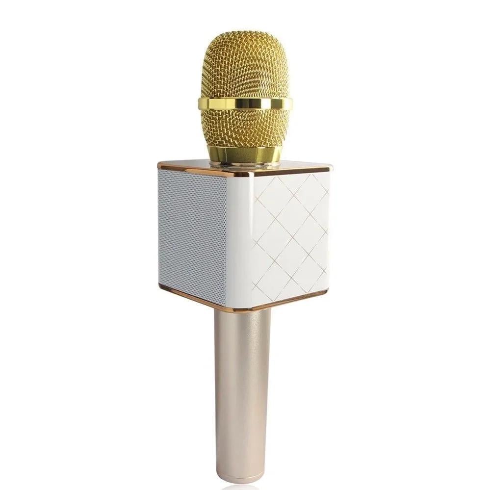 Микрофон-караоке детский беспроводной Q7 USB Bluetooth с чехлом Gold (120.155.2)