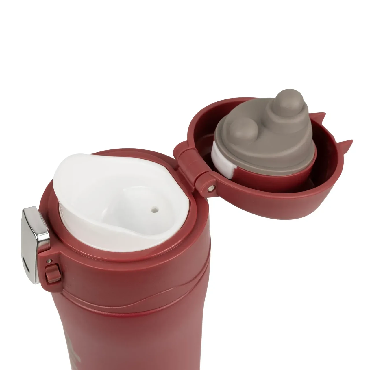 Термос TRAMP герметичная крышка с кнопкой-фиксатором 0,45 л (UTRC-107-mat-pink) - фото 3 Термос TRAMP герметичная крышка с кнопкой-фиксатором 0,45 л (UTRC-107-mat-pink) - фото 3