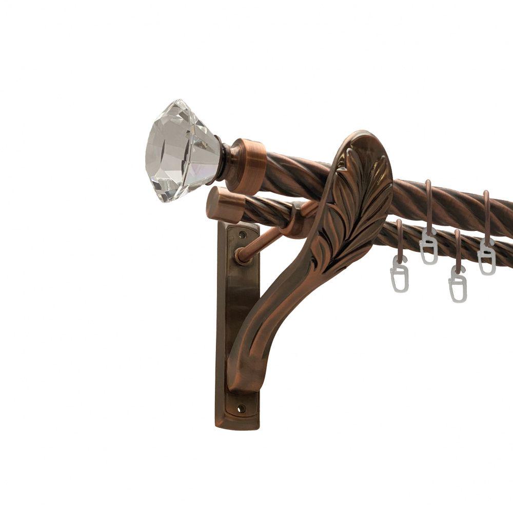 Карниз Orvit Спектралія металевий дворядний ретро скручена труба кільце металеве 25/19 мм 240 см Мідь (00-00010040) Карниз Orvit Спектралія металевий дворядний ретро скручена труба кільце металеве 25/19 мм 240 см Мідь (00-00010040)