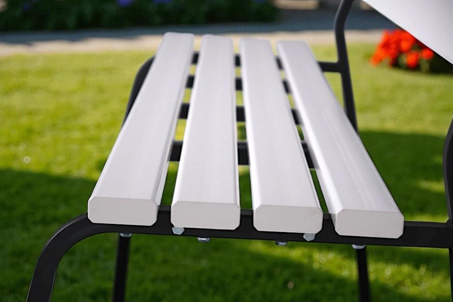 Лавка пластикова ТОБІ ШО для дачі/саду та парку 1504х822х707 мм Біло-чорний - фото 6