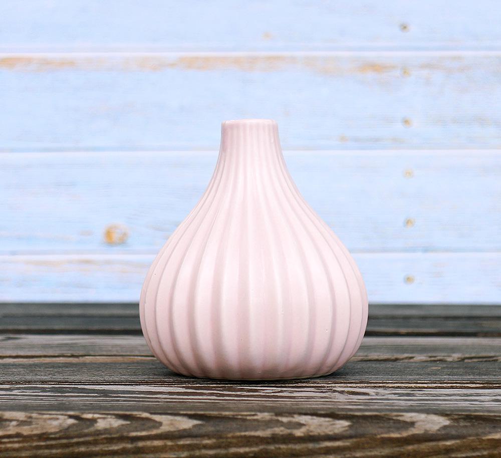 Ваза Вильма пудра керамика h14d8cm Гранд Презент 1002074-2 пудра