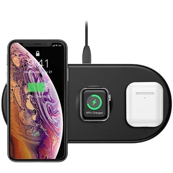 Бездротове зарядний пристрій Baseus Smart Series Wireless Charger 3in1, Black
