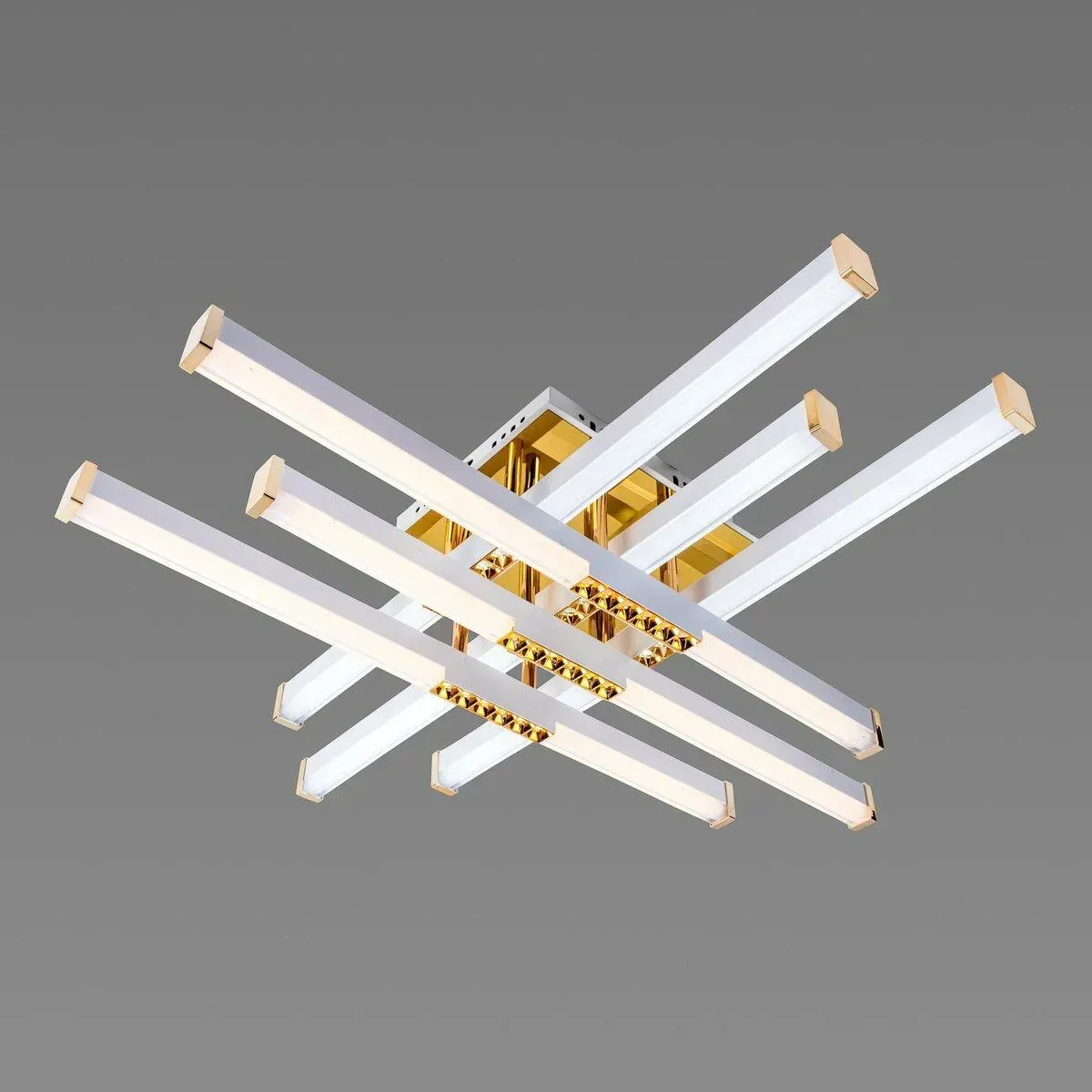 LED-люстра потолочная Sirius с пультом 3000/6500К IP20 B YH836/6 WT+GD 78W Золотой (28687082)