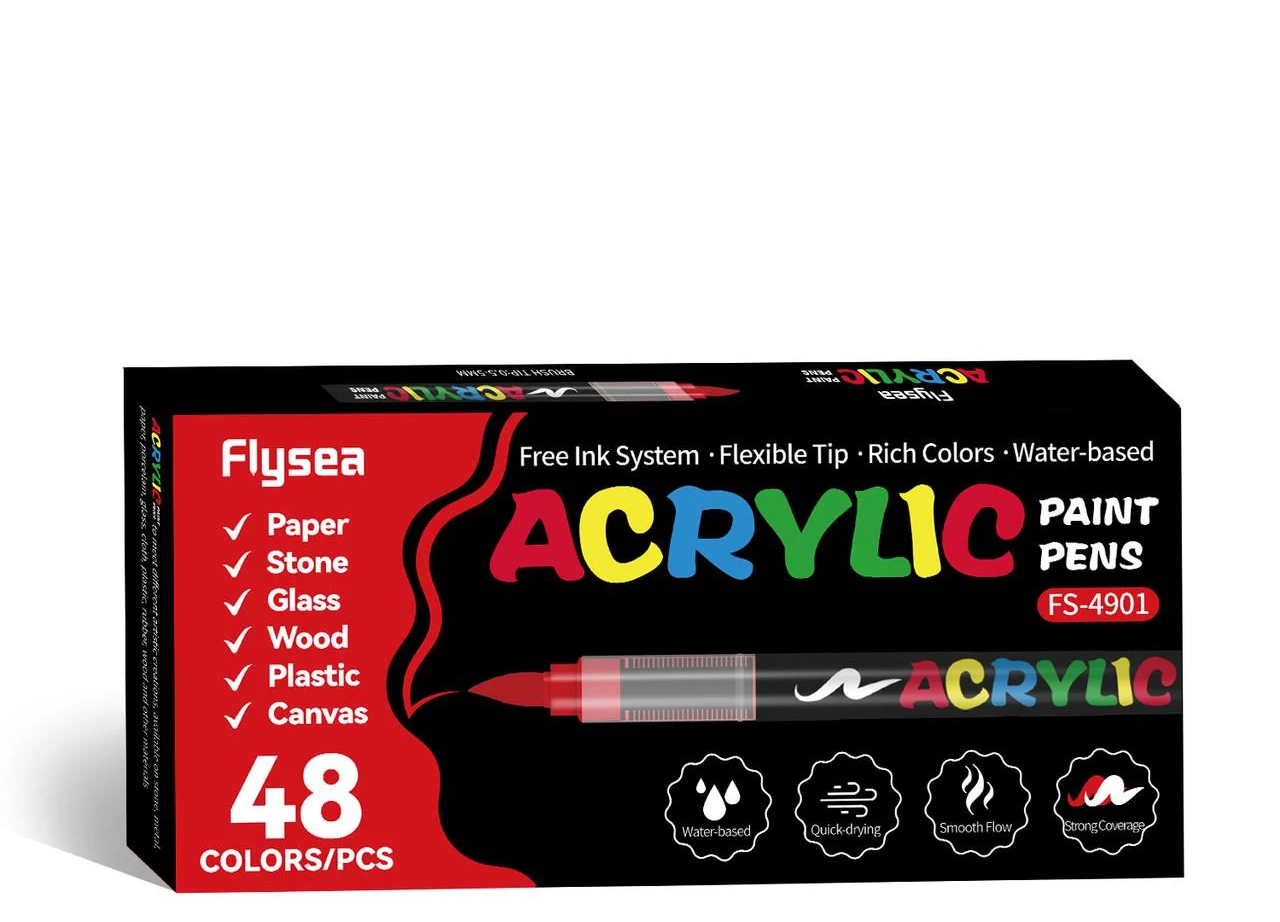 Маркеры кистевые акриловые Flysea Soft Brush 48 цветов (2986749938)