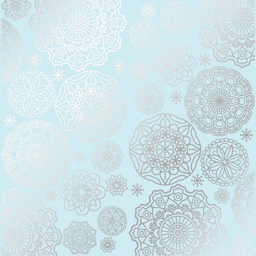 Лист паперу односторонній Silver Napkins із срібним тисненням 30,5х30,5 см Blue