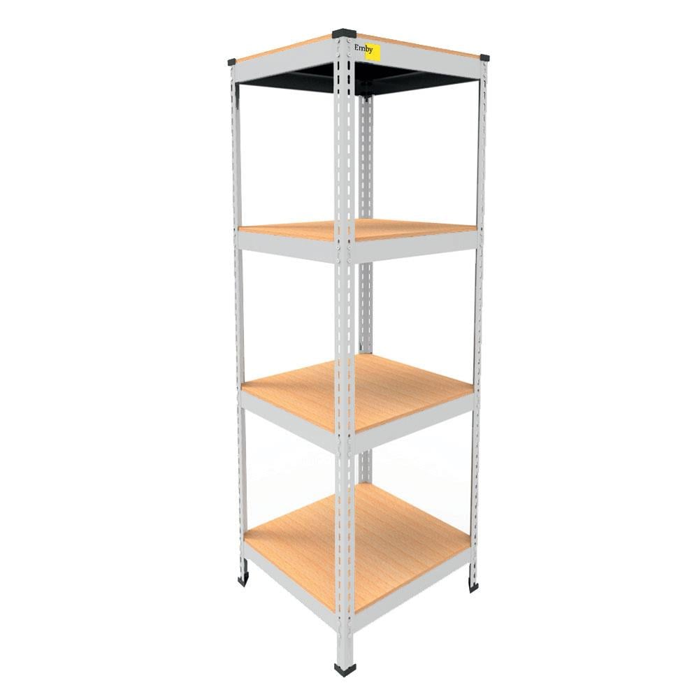 Стелаж металевий Emby Light Series 4 полиці ДСП до 100 кг 1500х450x450 мм Білий (65d33a276fb0382fce23f04f)