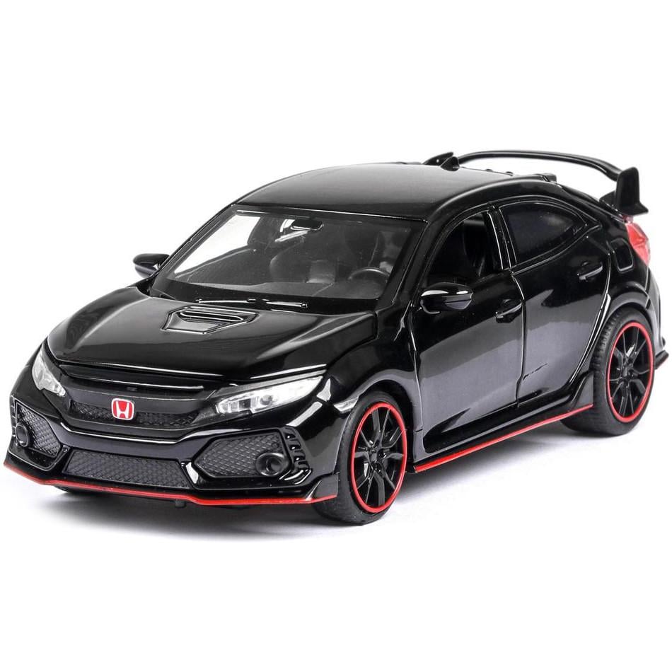 Игрушечная машинка металлическая Honda Civic Type R 1:32 инерционная со светом и звуком/открываются двери Черный (37764454)