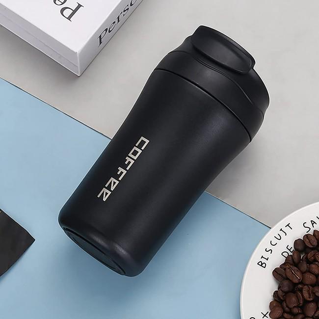 Термочашка Coffee с трубочкой 400 мл Черный (402786) - фото 3