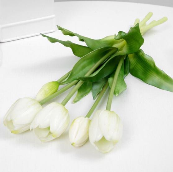 Тюльпан букет Indigo Lux 3 головы 2 бутона 40 см Белый (778-8) - фото 4