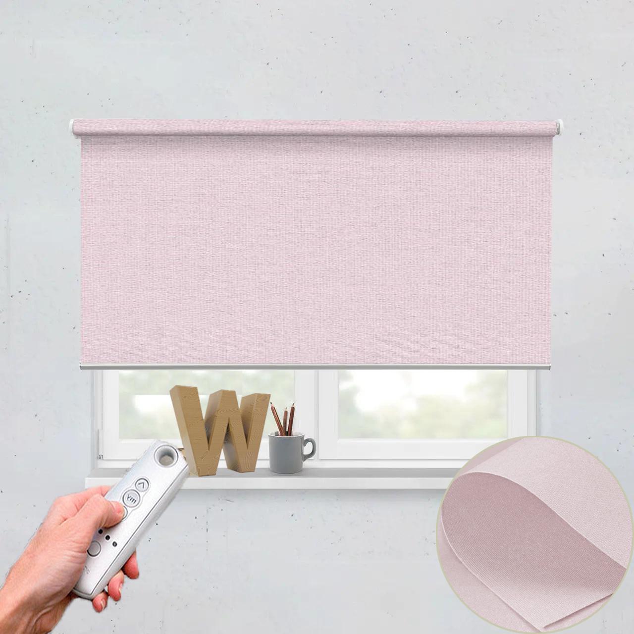 Рулонная штора автоматическая Wenster Kamila A 614 87,5х250 см с электродвигателем Светло-розовый (i1011120097)